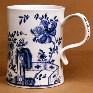 Worcester नीले और सफेद टैंकर, c.1745 (चीनी मिट्टी के बरतन)